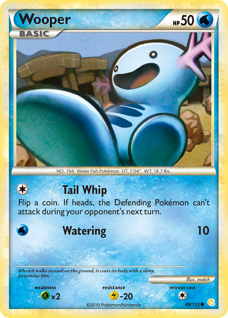 Wooper (88/123) [HeartGold & SoulSilver: Base Set] | Amazing Games TCG