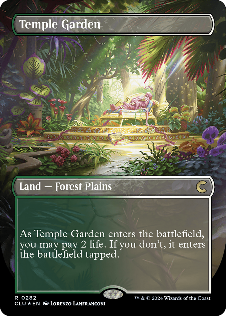 Temple Garden (Borderless) [Ravnica: Clue Edition] | Amazing Games TCG