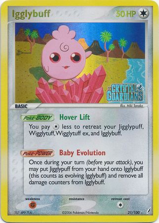 Igglybuff (21/100) (Stamped) [EX: Crystal Guardians] | Amazing Games TCG