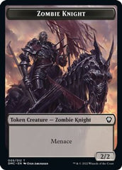 Zombie Knight // Warrior Double-sided Token [Dominaria United Commander Tokens] | Amazing Games TCG