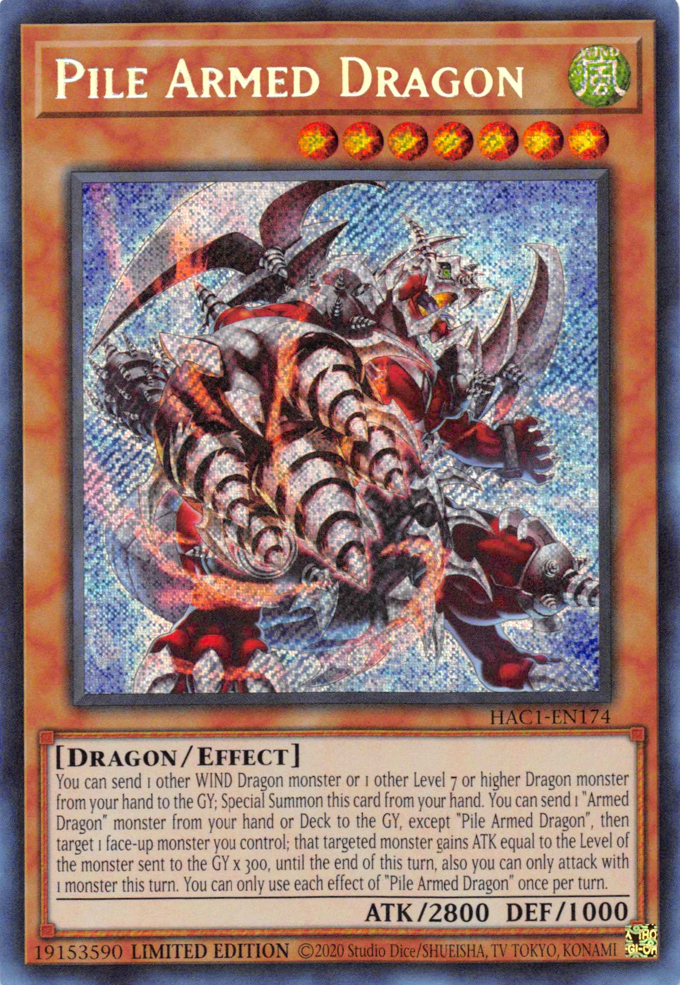 Pile Armed Dragon [HAC1-EN174] Secret Rare | Amazing Games TCG