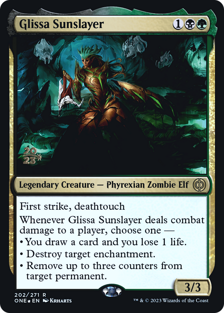 Glissa Sunslayer [Phyrexia: All Will Be One Prerelease Promos] | Amazing Games TCG