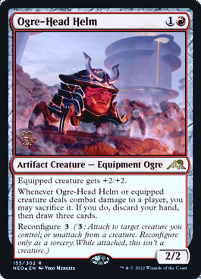 Ogre-Head Helm [Kamigawa: Neon Dynasty Prerelease Promos] | Amazing Games TCG