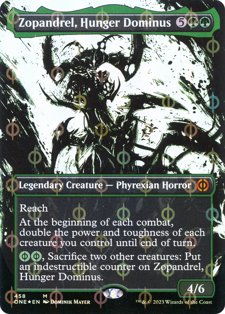 Zopandrel, Hunger Dominus (Borderless Ichor Step-and-Compleat Foil) [Phyrexia: All Will Be One] | Amazing Games TCG