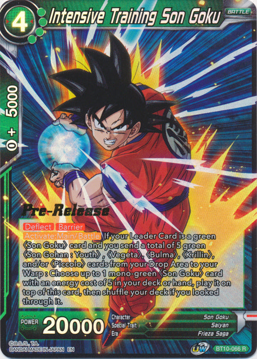Intensive Training Son Goku (BT10-066) [Rise of the Unison Warrior Prerelease Promos] | Amazing Games TCG