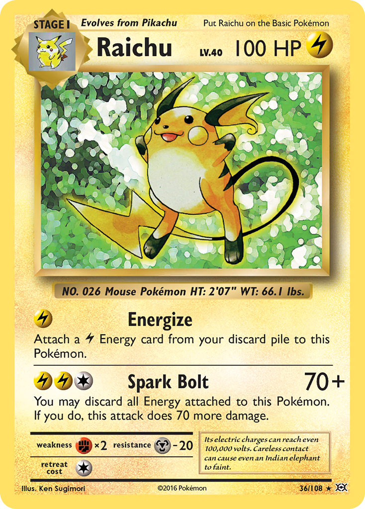 Raichu (36/108) [XY: Evolutions] | Amazing Games TCG