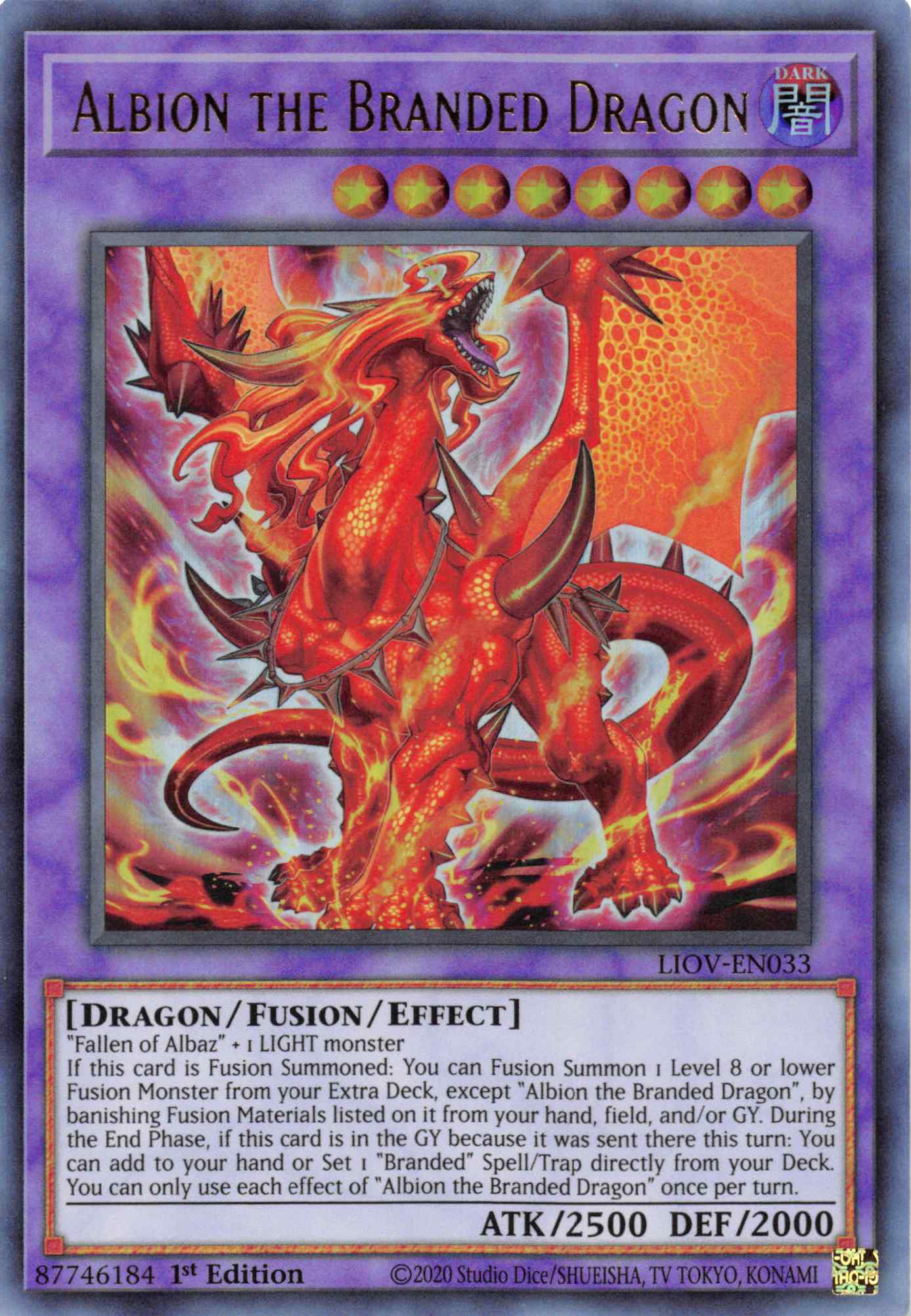 Albion the Branded Dragon [LIOV-EN033] Ultra Rare | Amazing Games TCG