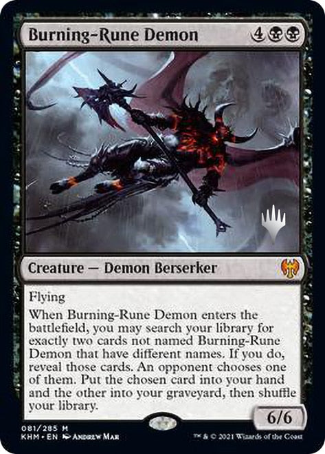 Burning-Rune Demon [Kaldheim Promo Pack] | Amazing Games TCG