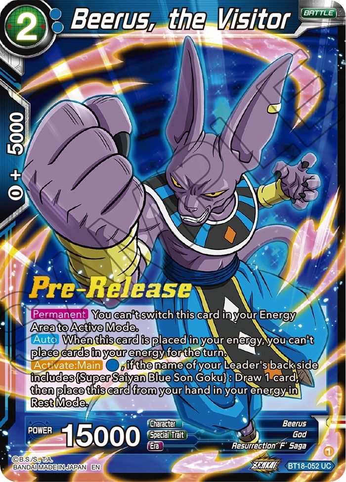 Beerus, the Visitor (BT18-052) [Dawn of the Z-Legends Prerelease Promos] | Amazing Games TCG