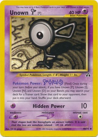 Unown [F] (48/75) [Neo Discovery Unlimited] | Amazing Games TCG