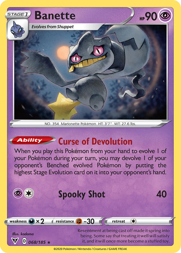 Banette (068/185) [Sword & Shield: Vivid Voltage] | Amazing Games TCG