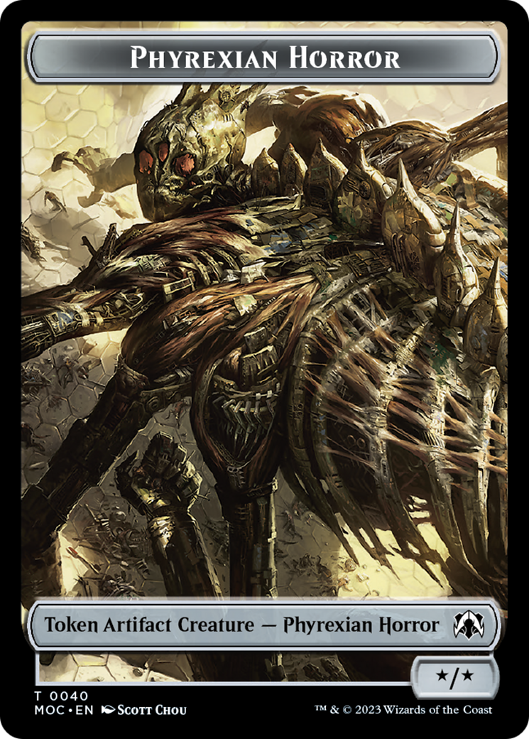 Phyrexian Golem // Phyrexian Horror Double-Sided Token [March of the Machine Commander Tokens] | Amazing Games TCG