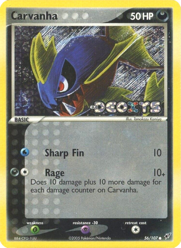Carvanha (56/107) (Stamped) [EX: Deoxys] | Amazing Games TCG