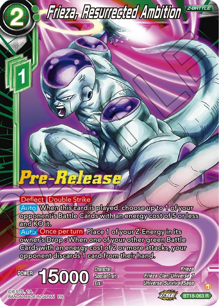 Frieza, Resurrected Ambition (BT18-063) [Dawn of the Z-Legends Prerelease Promos] | Amazing Games TCG