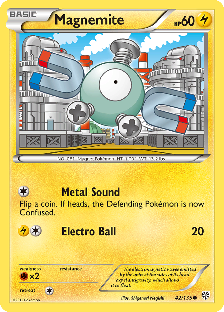 Magnemite (42/135) [Black & White: Plasma Storm] | Amazing Games TCG