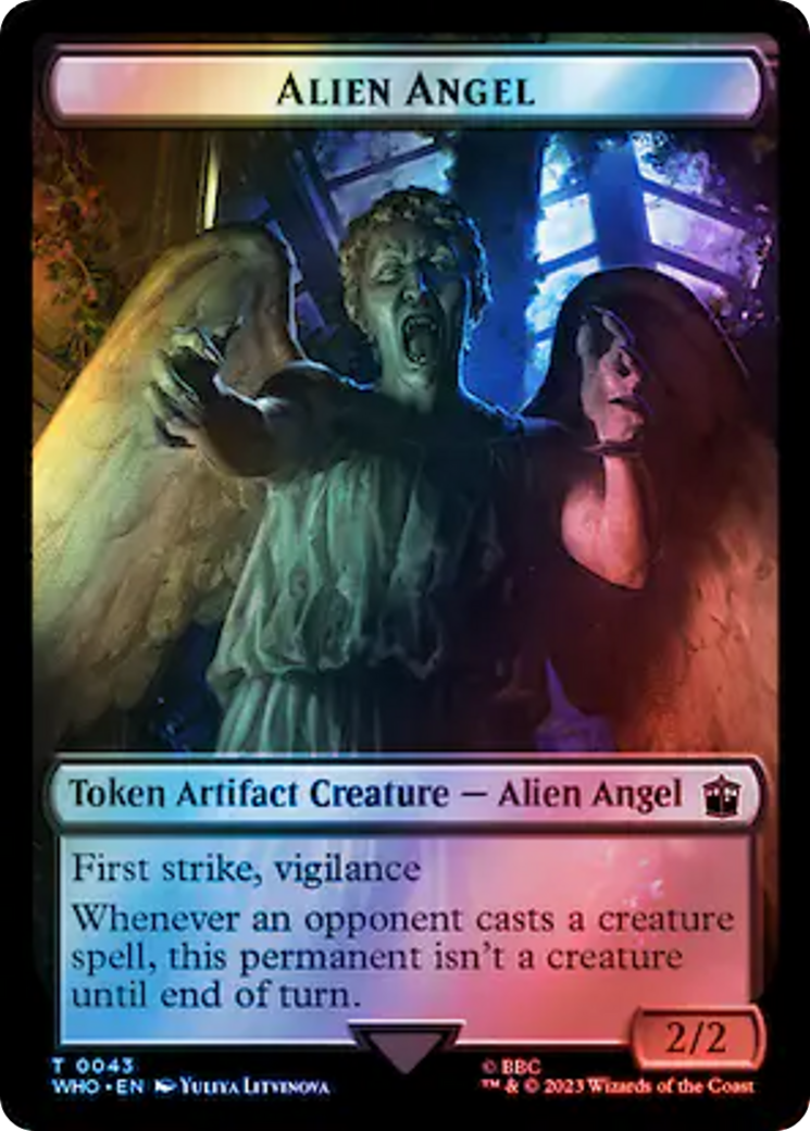 Alien Angel // Food (0059) Double-Sided Token (Surge Foil) [Doctor Who Tokens] | Amazing Games TCG