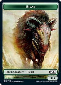 Beast // Treasure Double-sided Token [Core Set 2021 Tokens] | Amazing Games TCG