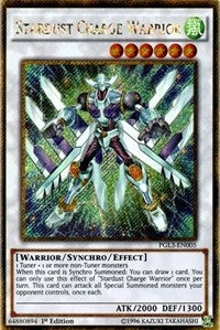 Stardust Charge Warrior [Premium Gold: Infinite Gold] [PGL3-EN005] | Amazing Games TCG