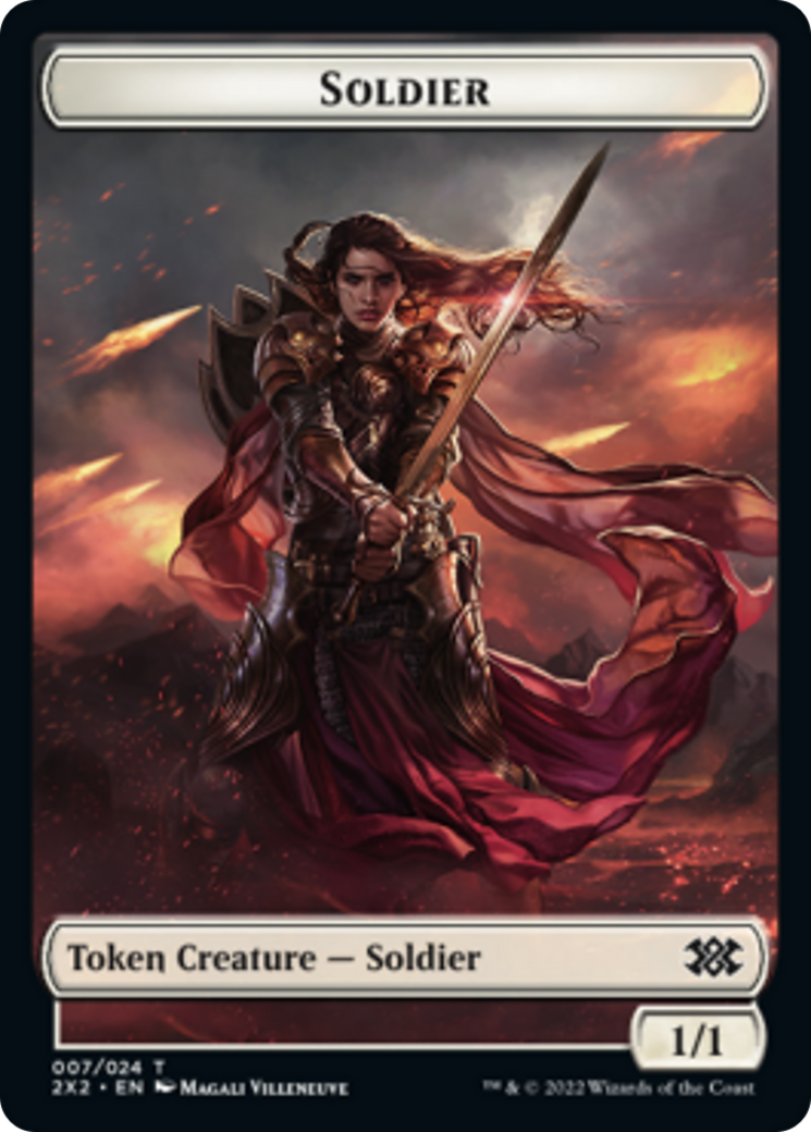 Drake // Soldier Double-sided Token [Double Masters 2022 Tokens] | Amazing Games TCG