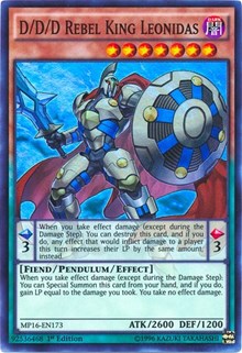 D/D/D Rebel King Leonidas [2016 Mega-Tins Mega Pack] [MP16-EN173] | Amazing Games TCG