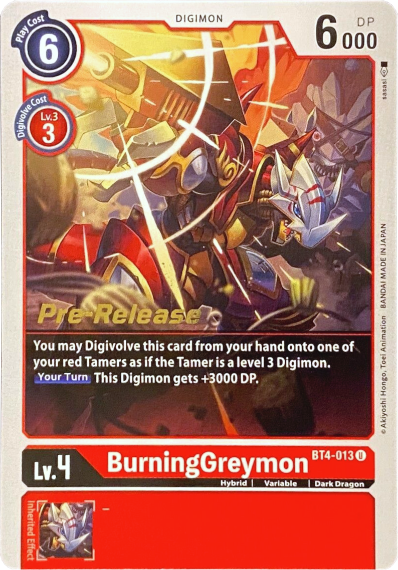BurningGreymon [BT4-013] [Great Legend Pre-Release Promos] | Amazing Games TCG
