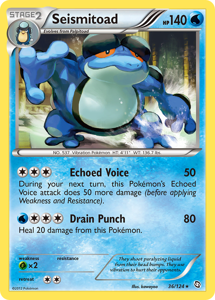 Seismitoad (36/124) [Black & White: Dragons Exalted] | Amazing Games TCG