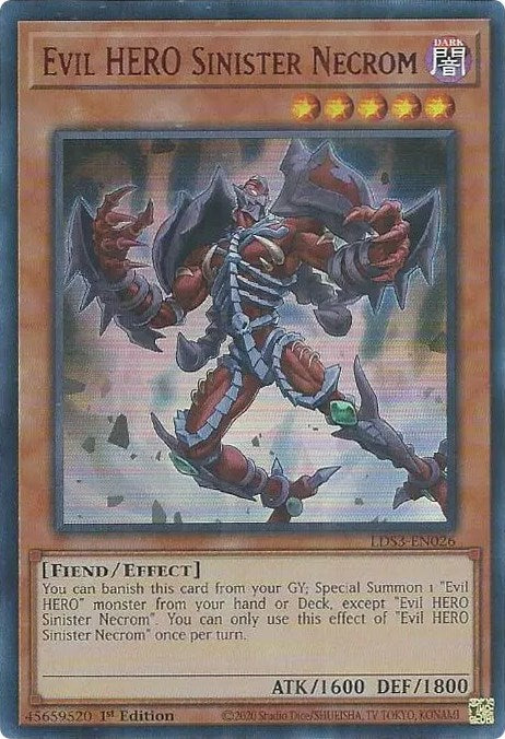 Evil HERO Sinister Necrom (Red) [LDS3-EN026] Ultra Rare | Amazing Games TCG