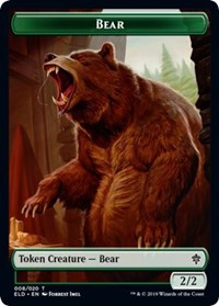 Bear // Food (17) Double-sided Token [Throne of Eldraine Tokens] | Amazing Games TCG