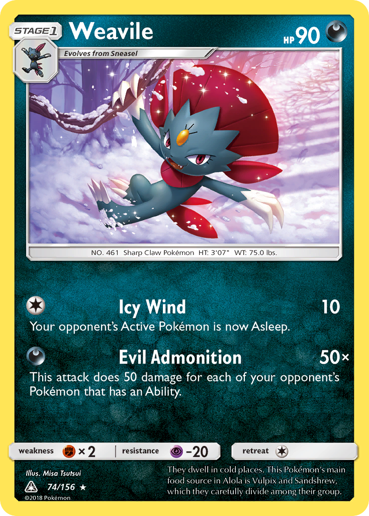 Weavile (74/156) [Sun & Moon: Ultra Prism] | Amazing Games TCG