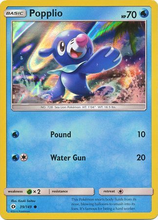 Popplio (39/149) (Water Web Holo) [Sun & Moon: Base Set] | Amazing Games TCG