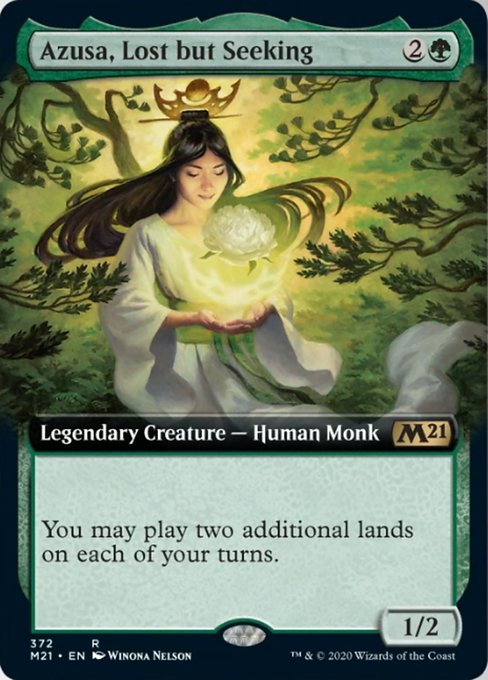 Azusa, Lost but Seeking (Extended Art) [Core Set 2021] | Amazing Games TCG