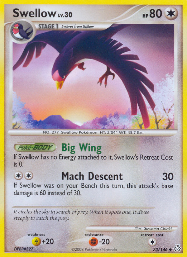 Swellow (73/146) [Diamond & Pearl: Legends Awakened] | Amazing Games TCG