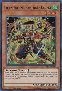 Legendary Six Samurai - Kageki [Spirit Warriors] [SPWA-EN043] | Amazing Games TCG