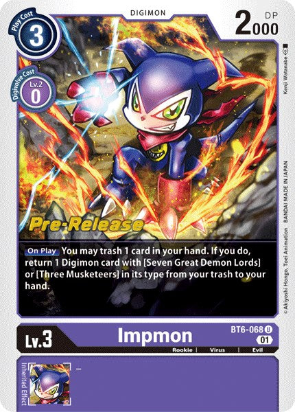 Impmon [BT6-068] [Double Diamond Pre-Release Cards] | Amazing Games TCG