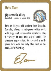1996 Eric Tam Biography Card [World Championship Decks] | Amazing Games TCG