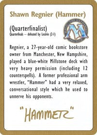 1996 Shawn "Hammer" Regnier Biography Card [World Championship Decks] | Amazing Games TCG