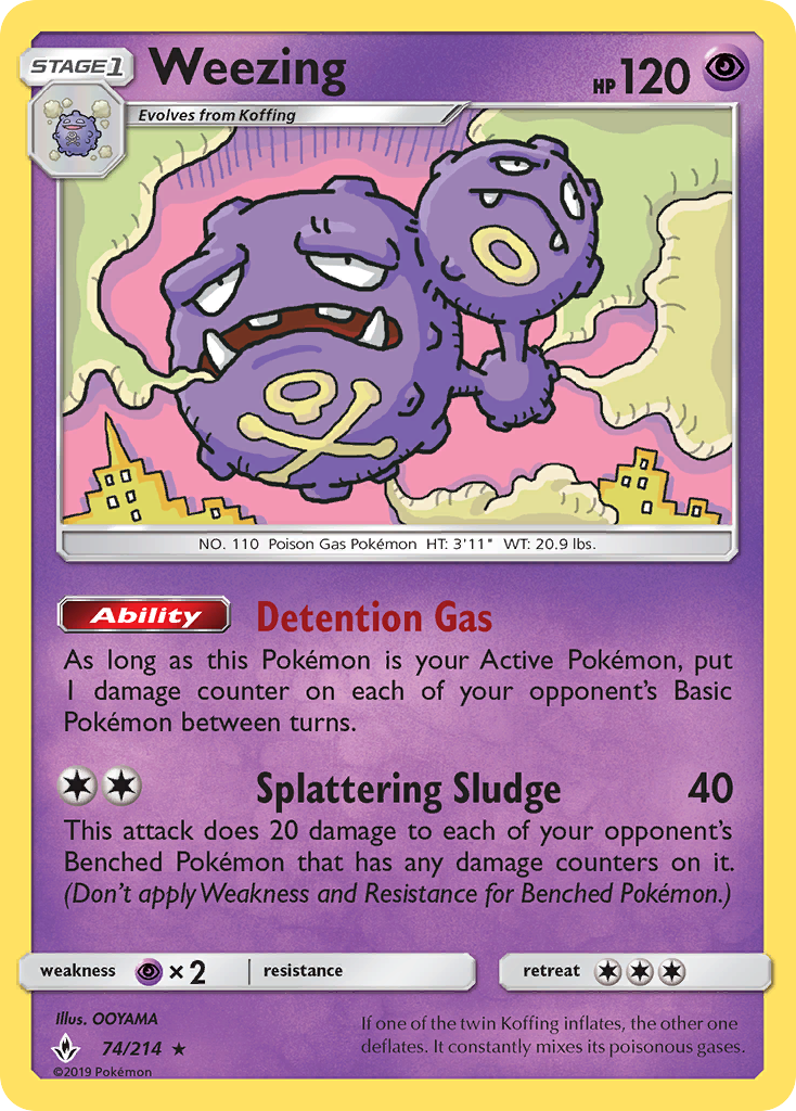 Weezing (74/214) [Sun & Moon: Unbroken Bonds] | Amazing Games TCG