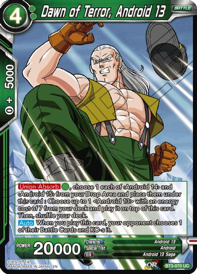 Dawn of Terror, Android 13 (Reprint) (BT3-070) [Battle Evolution Booster] | Amazing Games TCG
