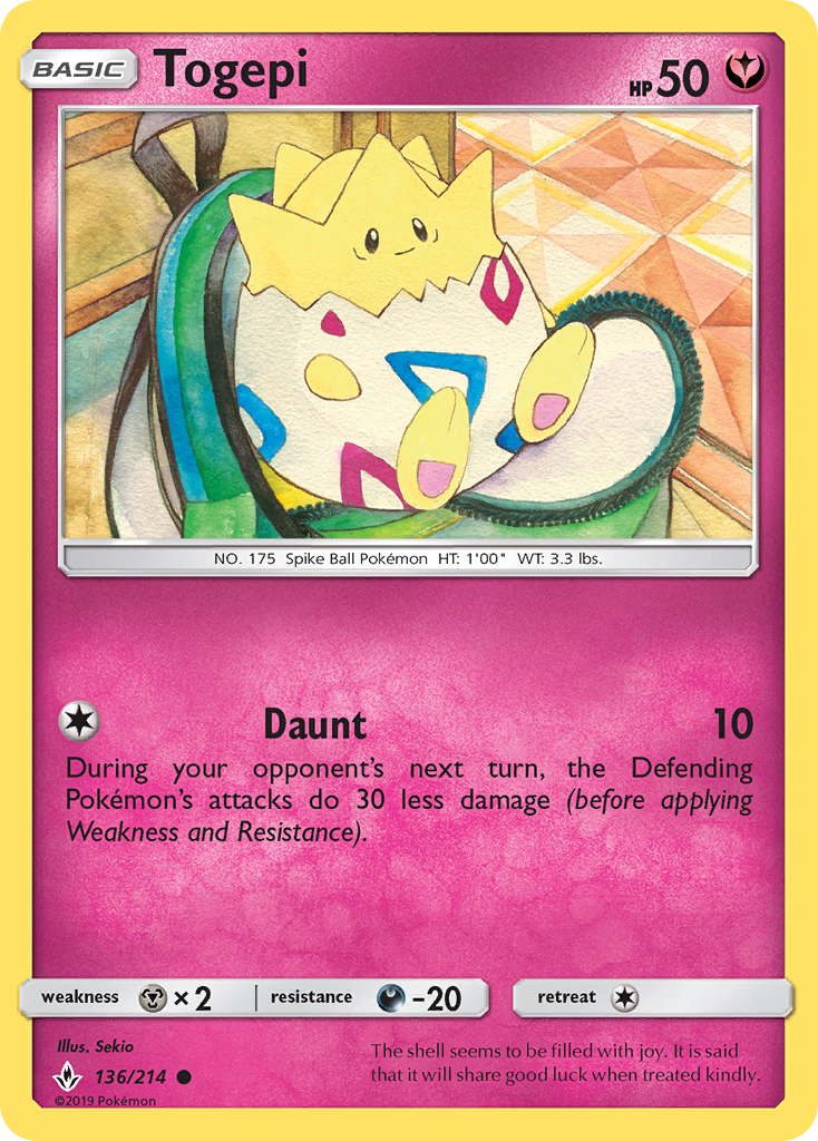 Togepi (136/214) [Sun & Moon: Unbroken Bonds] | Amazing Games TCG