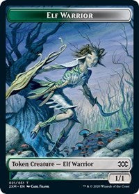 Elf Warrior // Plant Double-sided Token [Double Masters Tokens] | Amazing Games TCG