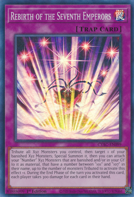 Rebirth of the Seventh Emperors [CYAC-EN099] Super Rare | Amazing Games TCG