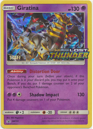 Giratina (SM151) (Staff Prerelease Promo) [Sun & Moon: Black Star Promos] | Amazing Games TCG