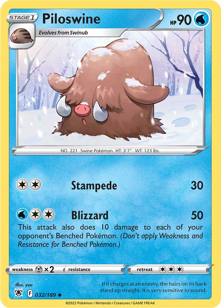 Piloswine (032/189) [Sword & Shield: Astral Radiance] | Amazing Games TCG