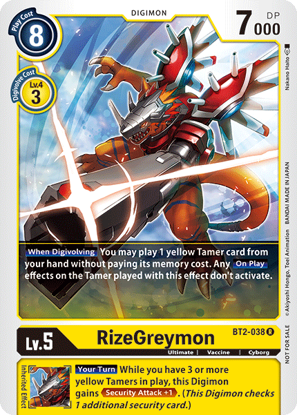 RizeGreymon [BT2-038] (Tournament Pack) [Release Special Booster Ver.1.5 Promos] | Amazing Games TCG