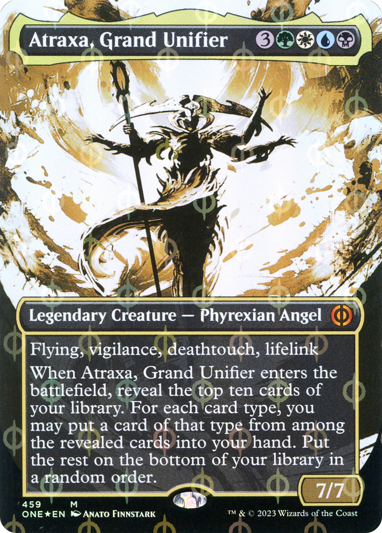 Atraxa, Grand Unifier (Borderless Ichor Step-and-Compleat Foil) [Phyrexia: All Will Be One] | Amazing Games TCG