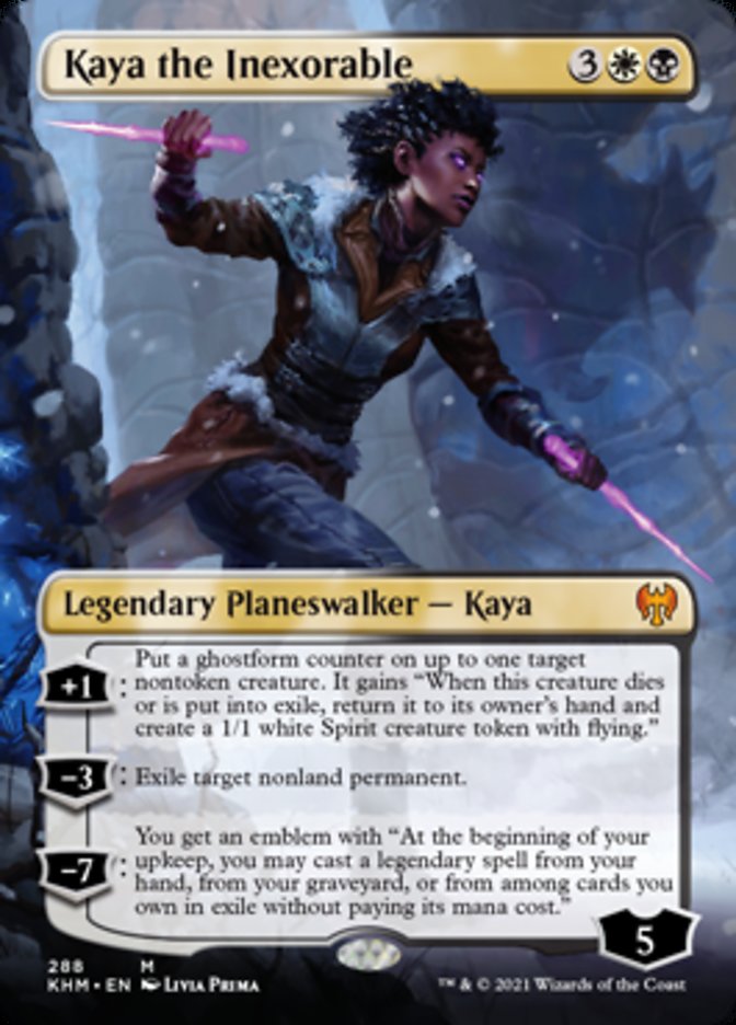 Kaya the Inexorable (Borderless) [Kaldheim] | Amazing Games TCG