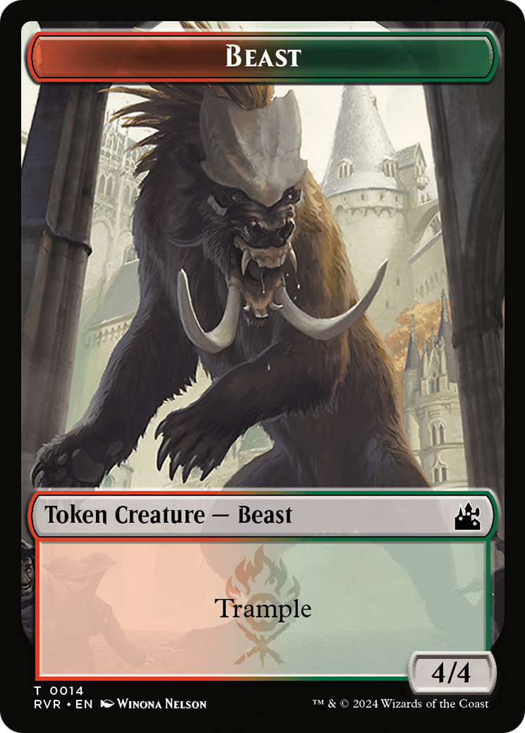 Beast Token [Ravnica Remastered Tokens] | Amazing Games TCG