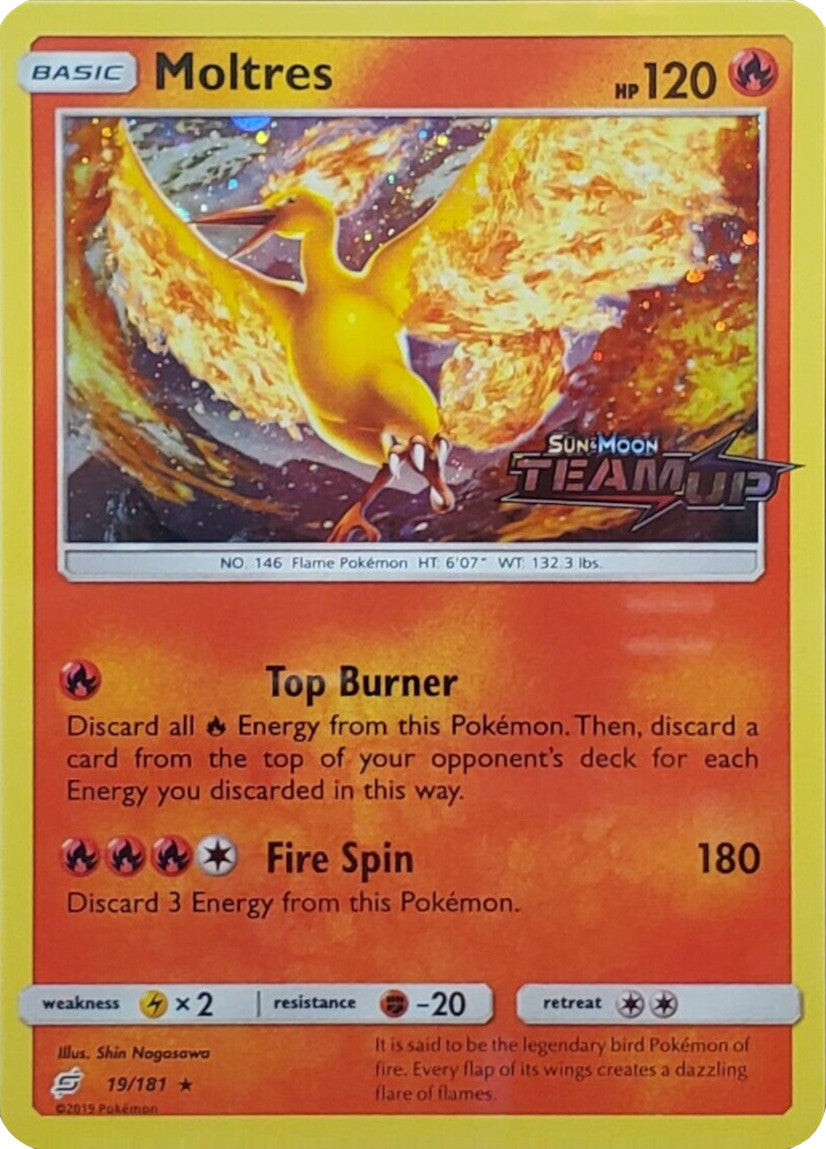 Moltres (19/181) (Stamped) [Sun & Moon: Team Up] | Amazing Games TCG