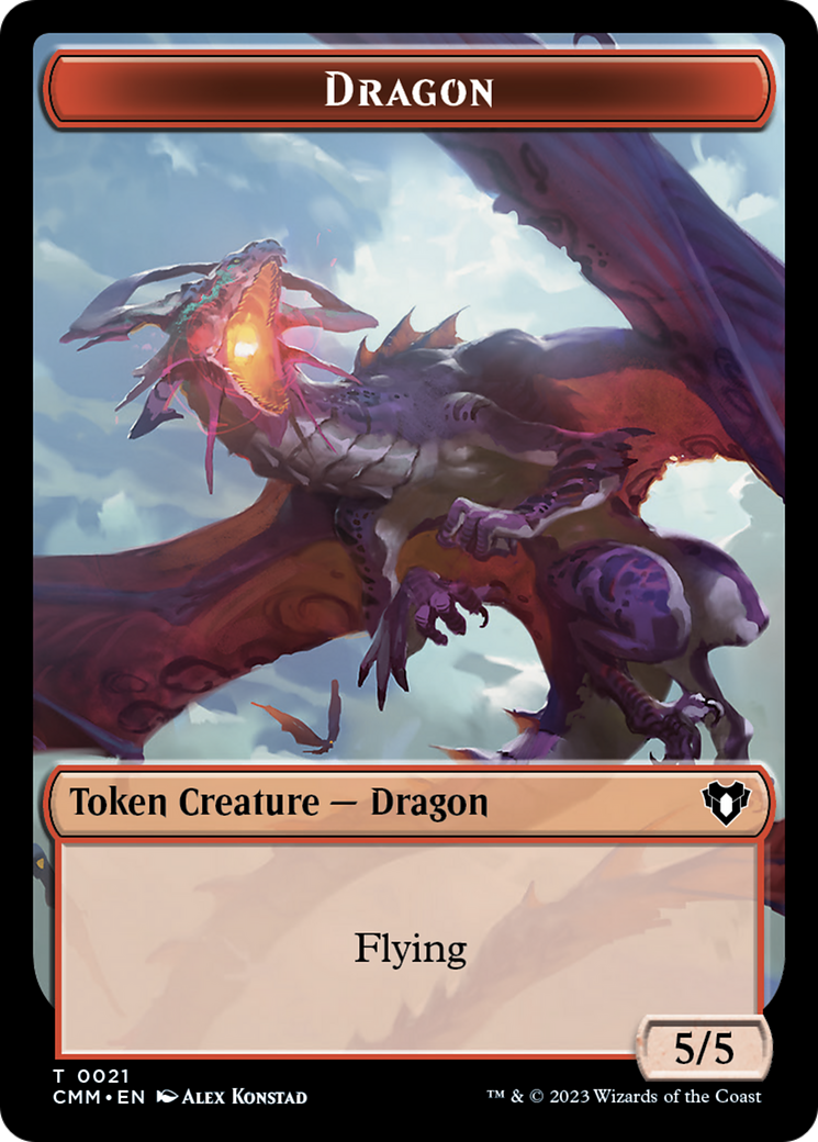 Saproling // Dragon (0021) Double-Sided Token [Commander Masters Tokens] | Amazing Games TCG