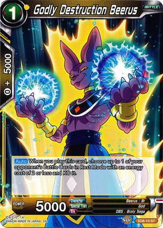 Godly Destruction Beerus (Starter Deck - Rising Broly) [SD8-10] | Amazing Games TCG